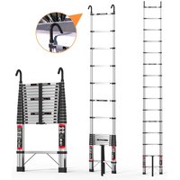 4.4m Telescopic Ladder Stainless Steel Convenient Extendable ,For Pulling Walls, Changing Light Bulbs,Repairing Roofs,RV