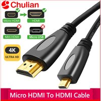 Micro HDMI-Compatible to HDTV Cable Converter 3D 1080P 4K High Speed Adapter for Tablet HDTV Camera HDMI-Compatible Cable