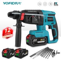 YOFIDRA 26MM Bezszczotkowa Wiertarka Udarowa Elektryczna 1680W Akumulatorowa Wielofunkcyjna Wiertarka Udarowa Obrotowa Narzędzie Do Akumulatorów Makita 18V