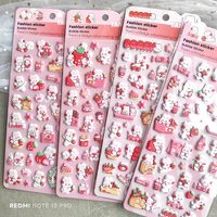 Strawberry Bunny Children'S Cartoon EVA Three-Dimensional Foam Sticker Soft Cute Girl'S Handbook Diary Decoration Sticker