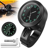 1Pc Aluminum Alloy Motorcycle Handlebar Clock Waterproof Motorbike Handlebar Watch with Luminous Dial for with 7/8-1'' Handlebar
