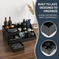 Multifunctional Men Cologne Storage Organizer Desktop Perfume Holder Dresser Countertop Display Stand with Drawers for Home