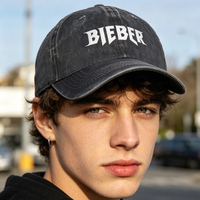 Justins Biebered Logo Vintage Washed Baseball Cap Trendy Sun Trucker Hat Summer Unisex Rock Baseball Caps
