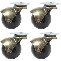 Universal Swivel Casters 2'' Antique Copper Ball Caster Office Chair Caster Wheels Antique Brass