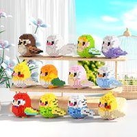 Mini Building Blocks Toys 3D Bird Series Cute Parrot Model Bricks Set Assemble Kawaii Table Decor Toys for Kids Gifts