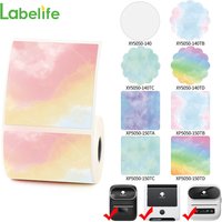 M110 M200 M221 2" Color Circle Thermal Sticker Label Self-Adhesive Round Direct Sticker Label for DIY Logo Design QR Code 1 roll