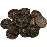 10pcs Plastic Pirate Coin Halloween Kids Party Decoration Fake Treasure Party Supplies Gift Kids Favor Birthday Children's Toys