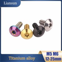 AliExpress NONE 3-5pcs Titanium Alloy Bolts Torx Screw M5 M6 Torx Umbrella Head Screw for Bicycle Motorcycle Refitted DIY Decorate Fastener