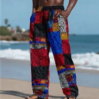 2026 Summer Fashion Retro Ethnic Tribal Bohemian Style 3D Printed Sports and Leisure Straight Leg Pants Street Men's Loose Pants