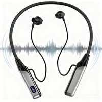 Wireless Headset 5.3 Neck Strap Headset Gaming LED display Stereo Sports headset with magnetic earbuds