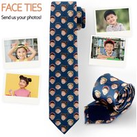Custom Your Image Necktie Creative Design 8cm Wide Polyester Tie Birthday Gift For Family Personalized Text Logo Face Adult Tie