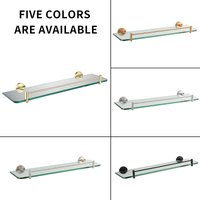 304 Stainless Steel Bathroom Shelves Glass Shelf Wall Mount Shampoo Rack Organizer Shower Storage Rack Bathroom Accessories Gold