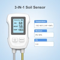 3 in1 LCD Soil Tester PH/Moisture/Temp pH Meter Heat-resistant Metal Sensor Humidity Monitor for Flower Plants Gardening