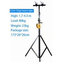 80kg Load Bracket DJ Truss Hand-Crank Tripod (1.7-4.3m Adjustable) Surface Light Double Layer Crossbar