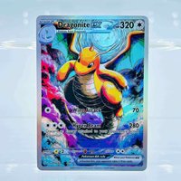 2023 English Dragonite ex Full Art Holo Rare DIY Textured Fan Art Pokemon Card - Mint Collectible