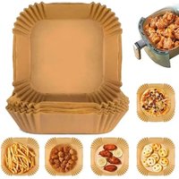 100/50/30pcs Air Fryer Disposable Square Paper Liner Non-Stick Oil-proof Parchment Mat Cooking Microwave Oven Baking BBQ Tools