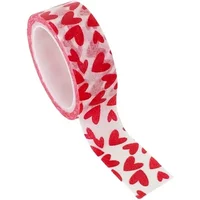 1 Roll DIY Decorative Paper Craft Tape Red Love Heart Pattern Valentine's Day Self-adhesive Cute Stationery School Supplies