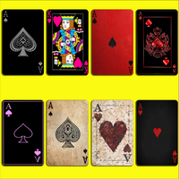Poker Ace of Spades Stickers For Debit Bank Credit Cards Metro Bus Pass Sticker Decoration Cover 4PCS Card Skin