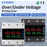 GTRIC Over Under Voltage Protection Device Three-Phase 380V AC Undervoltage Protection 63A Current and Voltage Protection Relay
