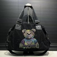 Ladies' fashionable diamond jewelry cute teddy bear handbag, large capacity, personalized, elegant, shiny shoulder bag