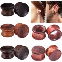 1/2/3Pair-Organic Wood Concave Ear Plugs-Saddle Ear Gauges Stretchers-Flesh Tunnels 0g-13/16"