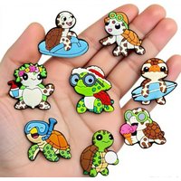 1-8Pcs Cute Sea Turtle Shoe Charms For Slides Sandals, PVC Shoe Decorations Accessories For Christmas Birthday Gift Party Favor