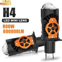 1PCS H4 LED Projector Mini Len Headlight Bulbs 60W Hi/Low Beam 6000K White LHD RHD Fog Lamp For Motorcycles Accessories 12V