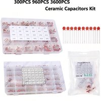 300PCS 960PCS 3600PCS Electronic Components Package Capacitor Assorted Samples DIY Kit Ceramic Capacitors Kit