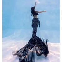 Mermaid Tail Swimsuit Oceanarium Shooting Performance Fish Skin Sequins Adult Swimming Sports Play Mermaid Character Costume