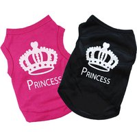 Princess Crown Dog Shirts Vest, Puppy Summer Dog Clothes for Small Dogs, Puppy Cat T Shirt Pet Apparel