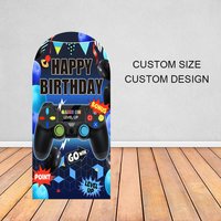 Mehofond Game on Arch Backdrop Covers Boy Custom Happy Birthday Party Level Up Go Win Balloon Decor 2-sided Chiara Background