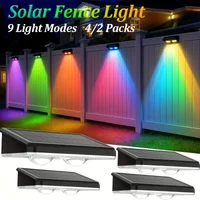 4/2 Packs Solar Fence Decorative Lights RGB Outdoor Smart Lighting for Christmas Halloween Shopping Malls Garages Stairs Garden image 4