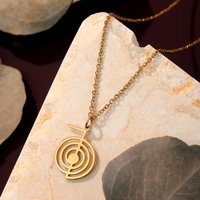 Kinitial Stainless Steel Reiki Cho Ku Rei Pendant Necklace For Women Trendy Jewelry Healing Energy Yoga Power Necklaces