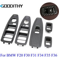 Carbon Fiber Door Window Lift Button Panel Power Window Cover Trim Replacement For BMW 1 3 4 Series F20 F30 F31 F34 F35 F36