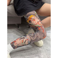 AliExpress Full Leg Tattoo Socks Sun-proof Cycling Men Cool Personalized Driving Women Fishing Elastic Socks Japanese Sexy Stockings