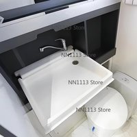 caravan Campers Traveling Trailers Acrylic Plastic Foldable Folding Sink with Faucet and Mirror in Bathroom Y441