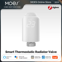 MOES TRV Tuya ZigBee Thermostatic Radiator Valve SmartLife Wireless Remote Heating Temperature Controller Alexa Voice Control