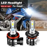 2PCS Motorcycle H11 H7 LED Headlight For 2011-2020 Suzuki GSXR 600 & 750 6000K LED Headlight Bulbs High Low Beam Kit 9600LM