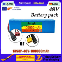 Neue Original 48V 100Ah 1000W 13S3P 100000mAh Lithium-Ionen-Batterie 54,6V Lithium-Ionen-Akku für Elektroroller mit BMS + Ladegerät