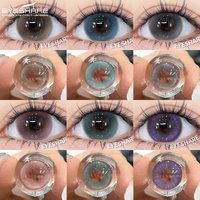 EYESHARE 2 Stück Natürliche Farbige Kontaktlinsen für Augen Blaue Linsen Grüne Augenkontaktlinsen Weiche Schönheits-Make-up Rosa Pupillen-Linsen Jährl