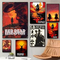red dead redemption 2 Anime Poster Poster Sticky Waterproof Coffee House Bar Room Wall Decor Gift
