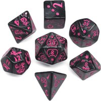 7 Pcs of New Double Colors Dice Polyhedral Gold Font Digital Dices Kit for TRPG RPG D20 D12 D10 D8 D6 D4 Table Game Kids Toy