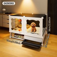 Pet Cage with Pull-Out Tray, Movable Puppy Cage, Indoor Small and Medium-Sized Puppy Villa with Storage Layer, Small Animal Enclosure Ggs0313