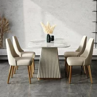 Apartment Dining Chairs Luxury Gold Legs Designer Single Chairs Relax Dine Fashion Silla Plegable Indoor Supplies Chairs