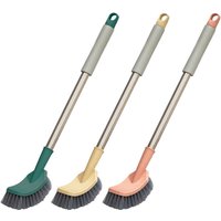 New Bathroom Toilet Bowl Brush with Plastic Long Antislip Handle Curved Cleaner Wall Hanging Scrubber Deep Cleaning Tool