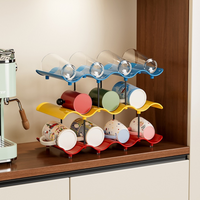Wave-shaped Cup Drainer Organizer, Multi-layer Kitchen Cup Rack, Sturdy Glass & Coffee Cup Storage Stand