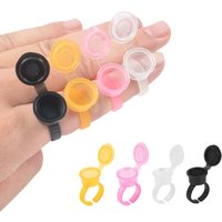 50pcs/pack Makeup Tools Eyelash Extend Ring Cup Tattoo Ink Equipment Microblading Tattoo Cup With Lid Make up Accessories