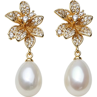 Genuine Natural Freshwater Pearl Earrings Woman,Silver 925 White Flower Pearl Earrings Jewelry Mother Wife Birthday Gift Pink