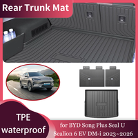 Car Trunk Mat for BYD Song Plus Seal U Sealion 6 EV DM-i 2023~2026 Waterproof Liner Trunk Seat back Pad Cargo Tray Accessories