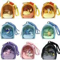 In Stock Original PokéMon Diy Sofa Sleeping Pose Charm Backpack Clip Sylveon Snorlax Jirachi Art Toy Collection Decoration Model